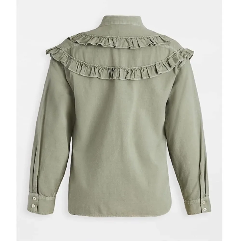 New The Great Nettle Button Up Blouse Size 2/ US Medium Sage - Picture 4 of 14